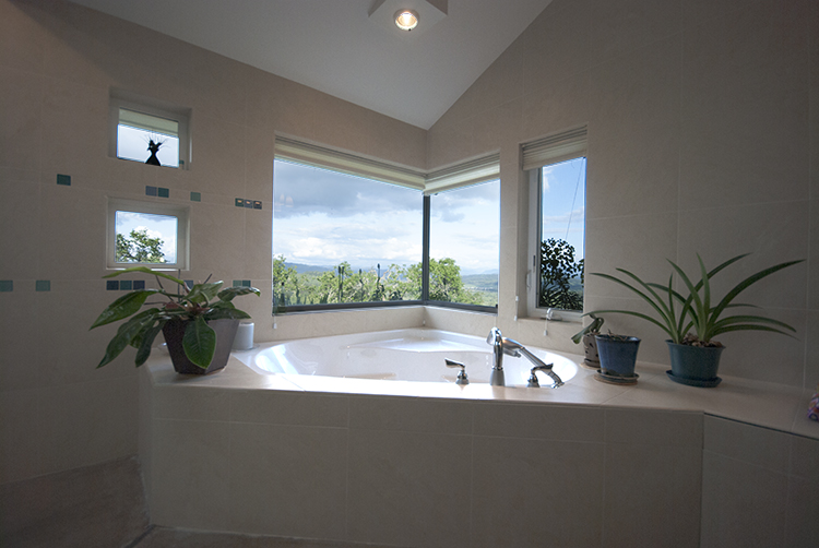 Master bathroom with a beautiful view 